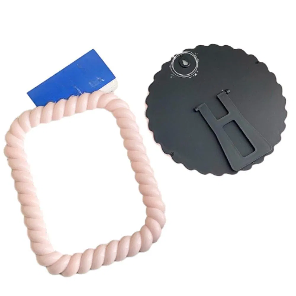 Hot Selling High-Quality Minimalist Style Foldable Pure Pink Square Desktop Makeup Mirror