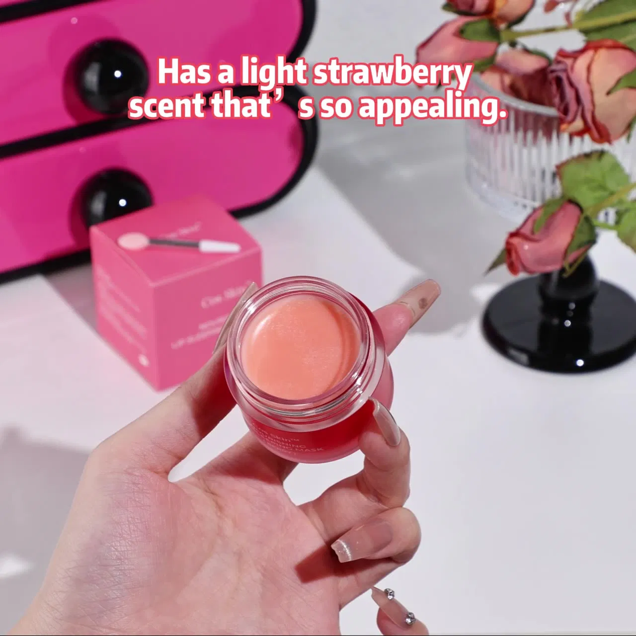 Private Label Moisturizing Strawberry Lip Sleeping Mask Whitening Lightening Hydrating Lip Balm Cream Lip Care