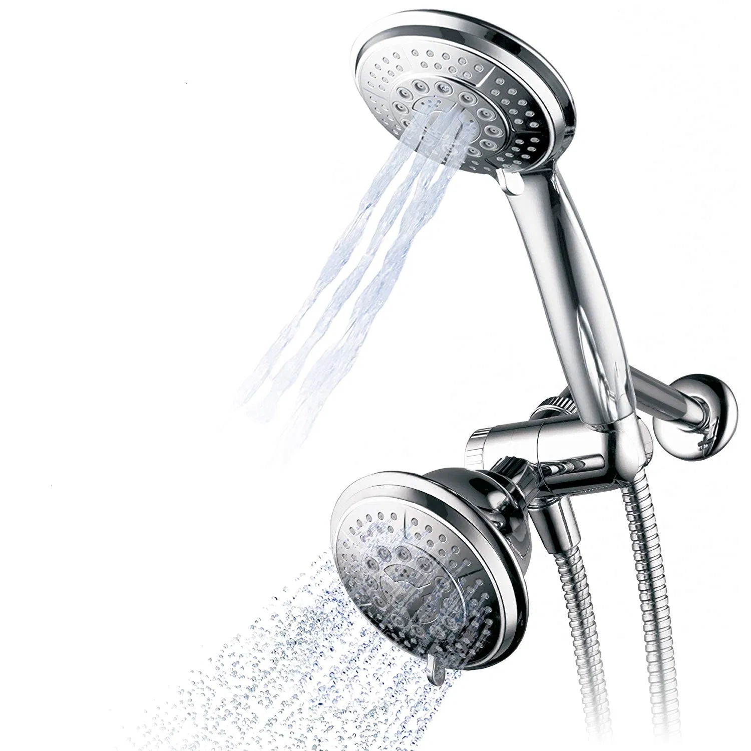 30-Setting Spiralflo 3-Way High Pressure Luxury Shower Head/Handheld Showerhead Combo with Water Saving Economy Mode/Chrome