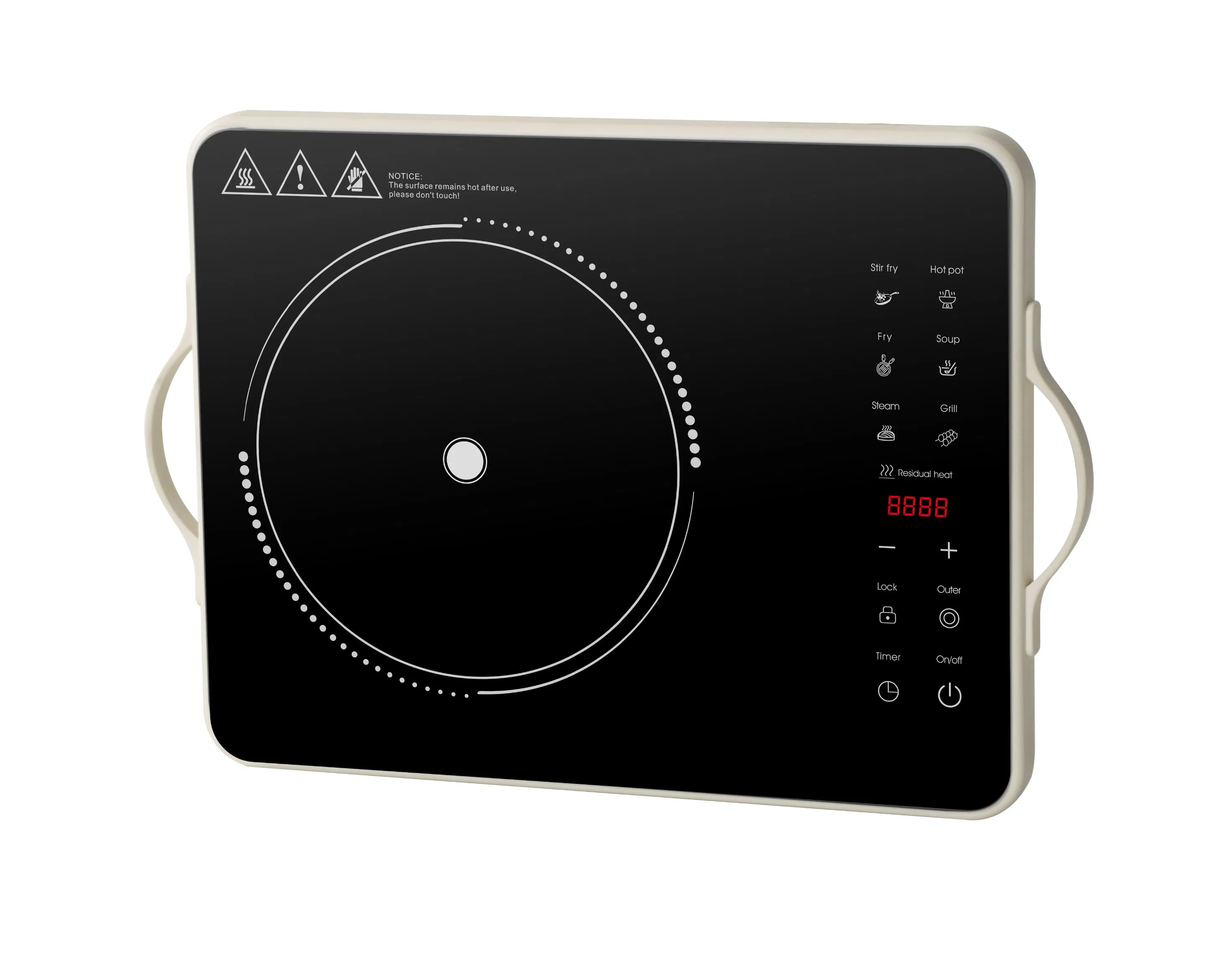 Infrared Cooker with Handle 2200W Hot Plate Double Rings Ceramic Cooker