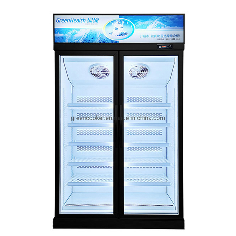 -22 Degree Upright Commercial Display Refrigerator Showcase Ice Cream Glass Door Freezer for Supermarket