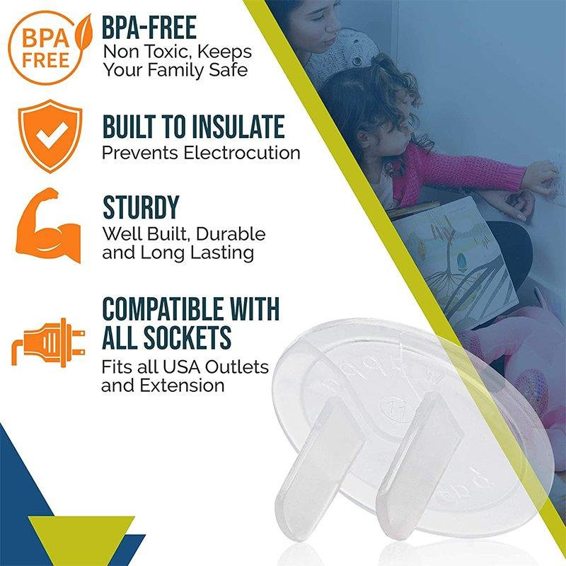 Durable Steady Child Proof Baby Safety Clear Plug Outlet Covers