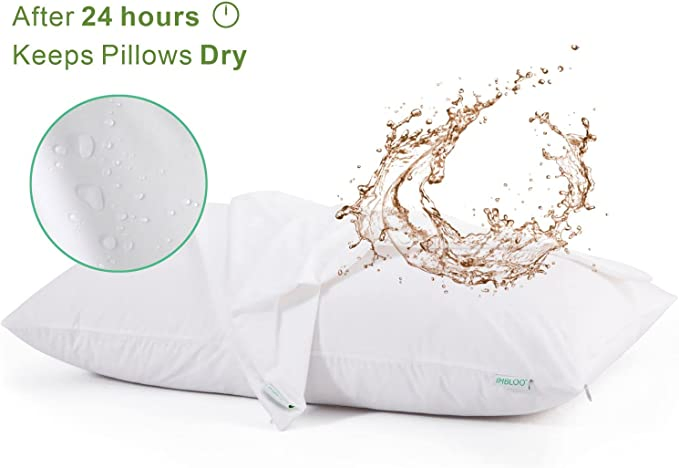 Waterproof Zippered Pillow Protectors - Allergy Proof Pillowcase Cover