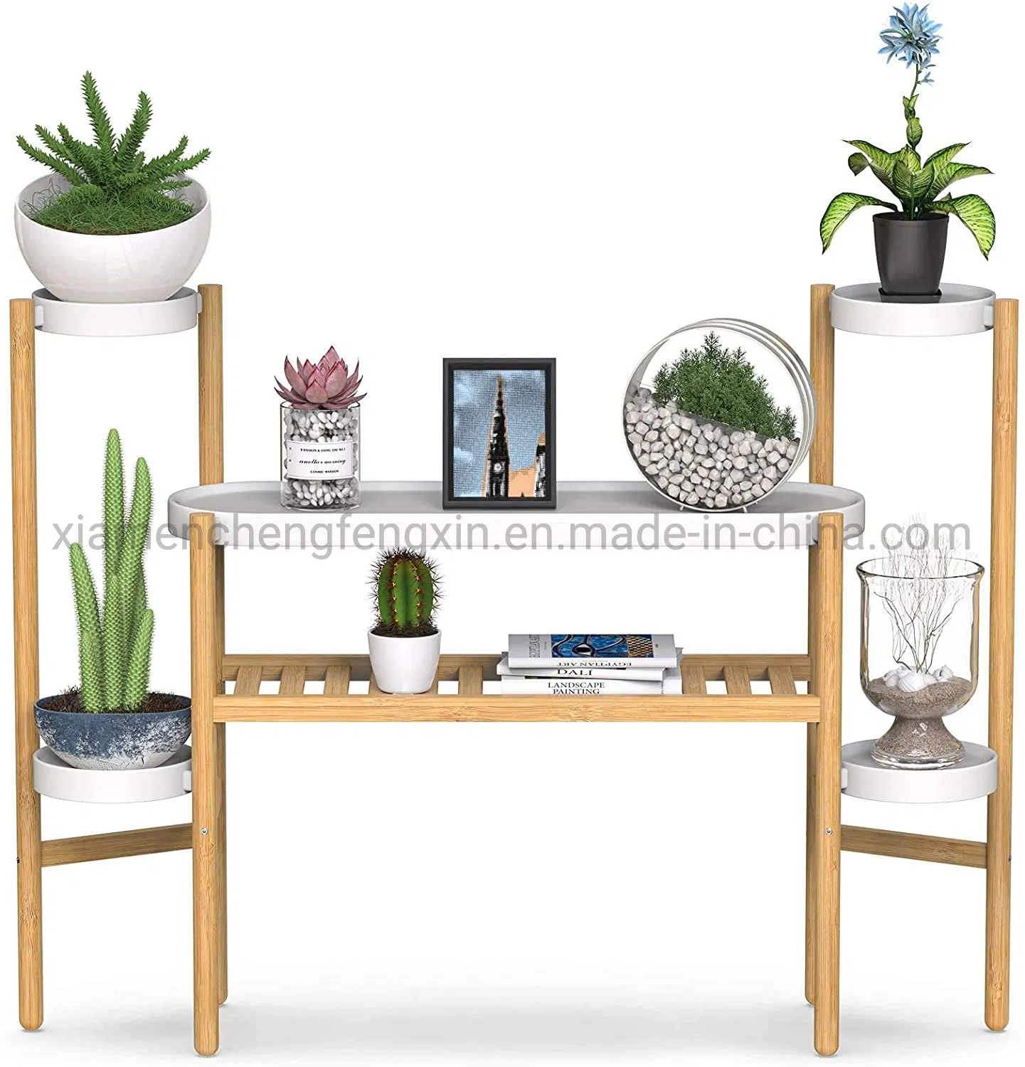 Elegant Bamboo Plant Stand for Indoor Decor, 3-Tiered Design