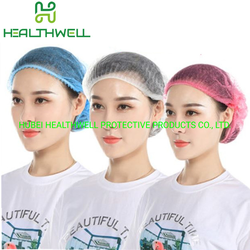 100 Pieces Disposable Nonwoven Bouffant Cap Food Service Hair Nets Caps Anti Dust Shower Elastic Caps for Kitchen Hair Salon Cover (Blue)