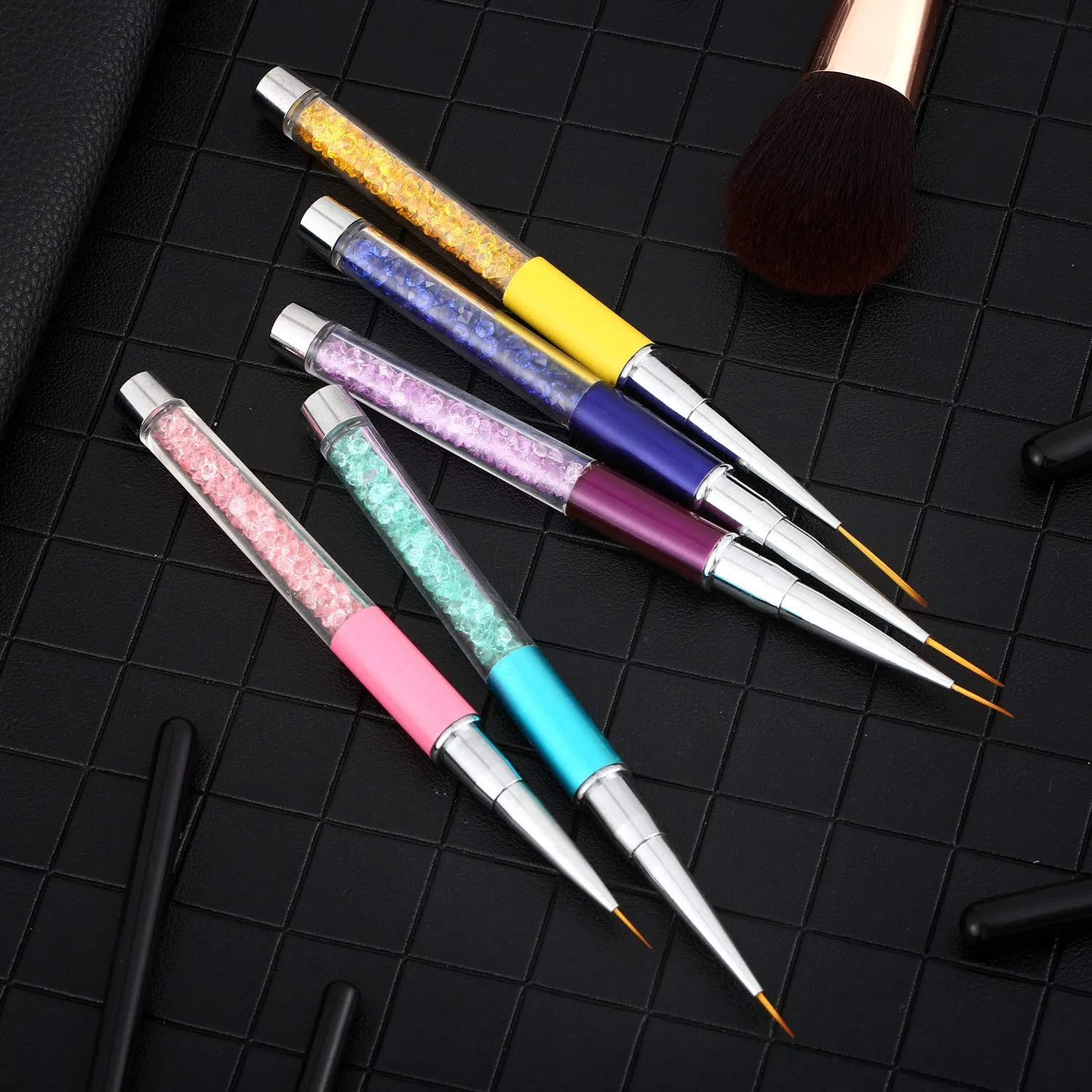 Popular 10 Pieces 3D Nail Art Brushes Set Nail Liner Nail Painting Design Pen Brushes