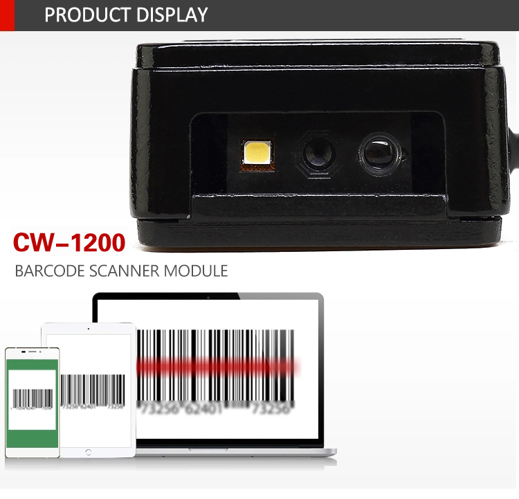 Low Price Inventory Cw 1200 Portable Fast Handheld Barcode Reader Composite Keyboard Port USB Port Industrial Barcode Scanner