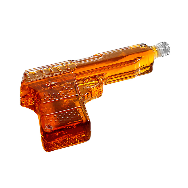 Novel Design Drinking Glass Liquor Bottle Pistol Gun Glass Wine Decanter