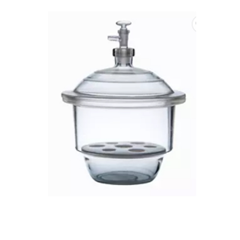 High Quality Glass Amber Vacuum Desiccator with Porcelain Plate