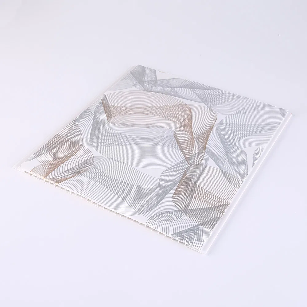 Interior Building Material Light Weight Easy Installation Milky White Plastic Ceiling Panel Design Image Wall PVC Panels