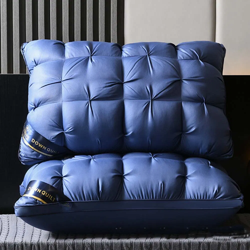 Wholesale Hotel Microfiber Hypoallergenic Standard Size Collection Luxury Goose Down Feather Pillow for Sleeping in 3-5 Stars Hotel/Bedroom