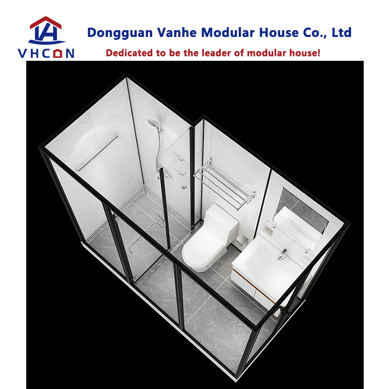Economical Glass Door Shower Unit Complete RV Prefabricated Big Modern Portable Sink Toilet Prefab Modular Bathroom Pods for Sale