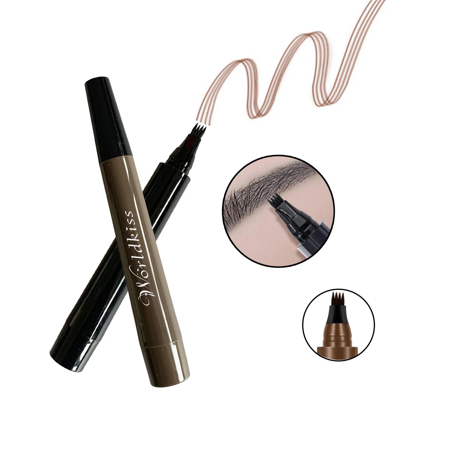 Long Lasting Waterproof Sweatproof Mineral 3D Wild Brow Four Tip Eyebrow Pen
