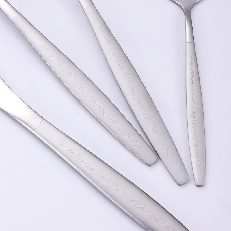 Silver Laser Handle Stainless Steel Cutlery Set