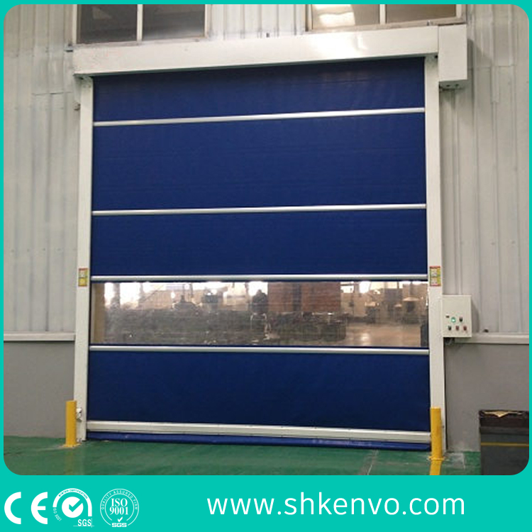 Industrial Automatic PVC Fabric Electric High Speed Performance Fast Action Rapid Rise Overhead Quick Roll up or Roller Shutter Door for Exterior or Interior