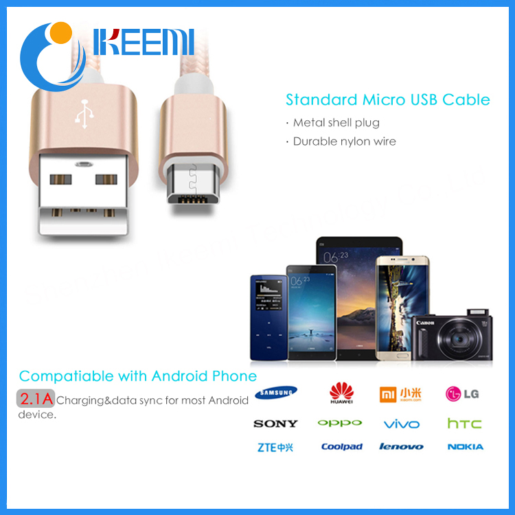 Wholesale 1m Mobile Phone Flexible USB Data Cable USB Cable Fast Charging Data Cable for Android