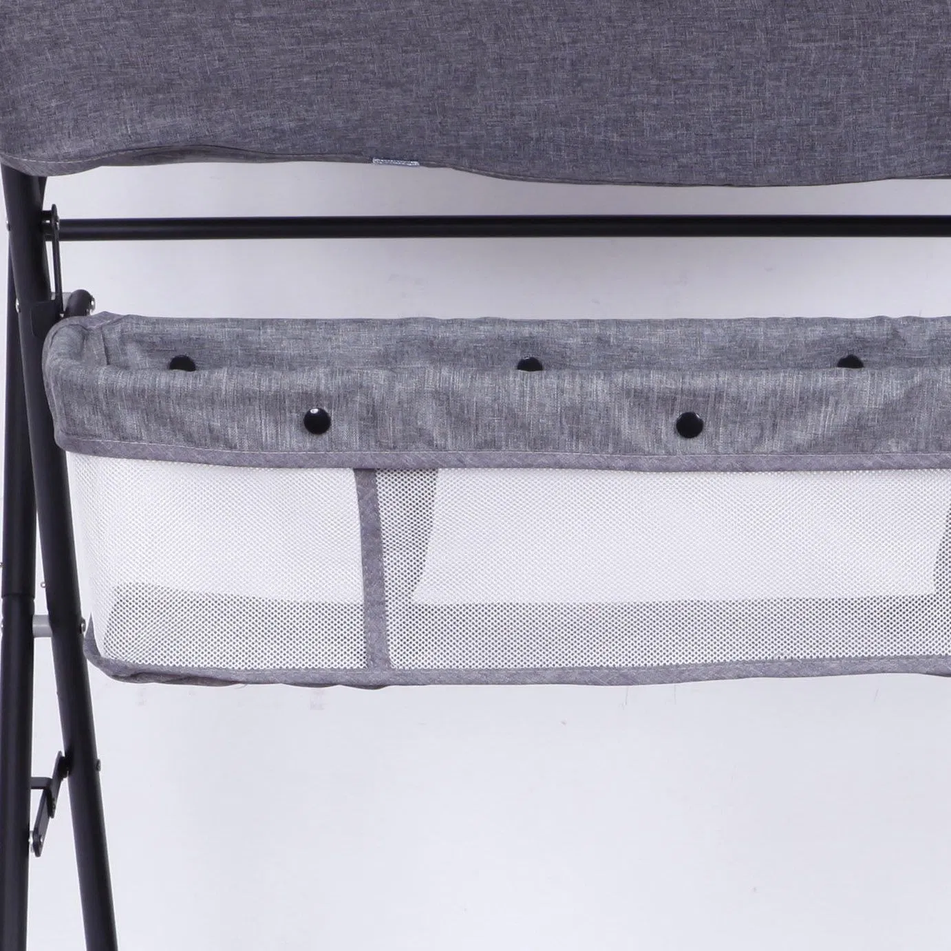 Grey Baby Changing Table with Built-in Storage