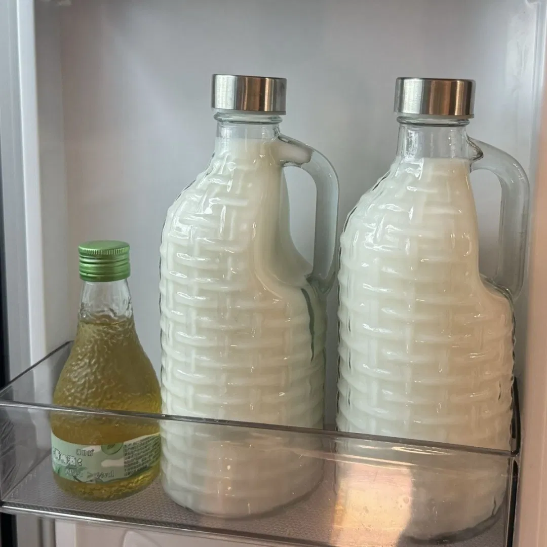 500ml 1L Glass Beverage Bottle with Cap Juice Milk Pot Glass Jug Milk Kettle for Juice Oil Milk Tea