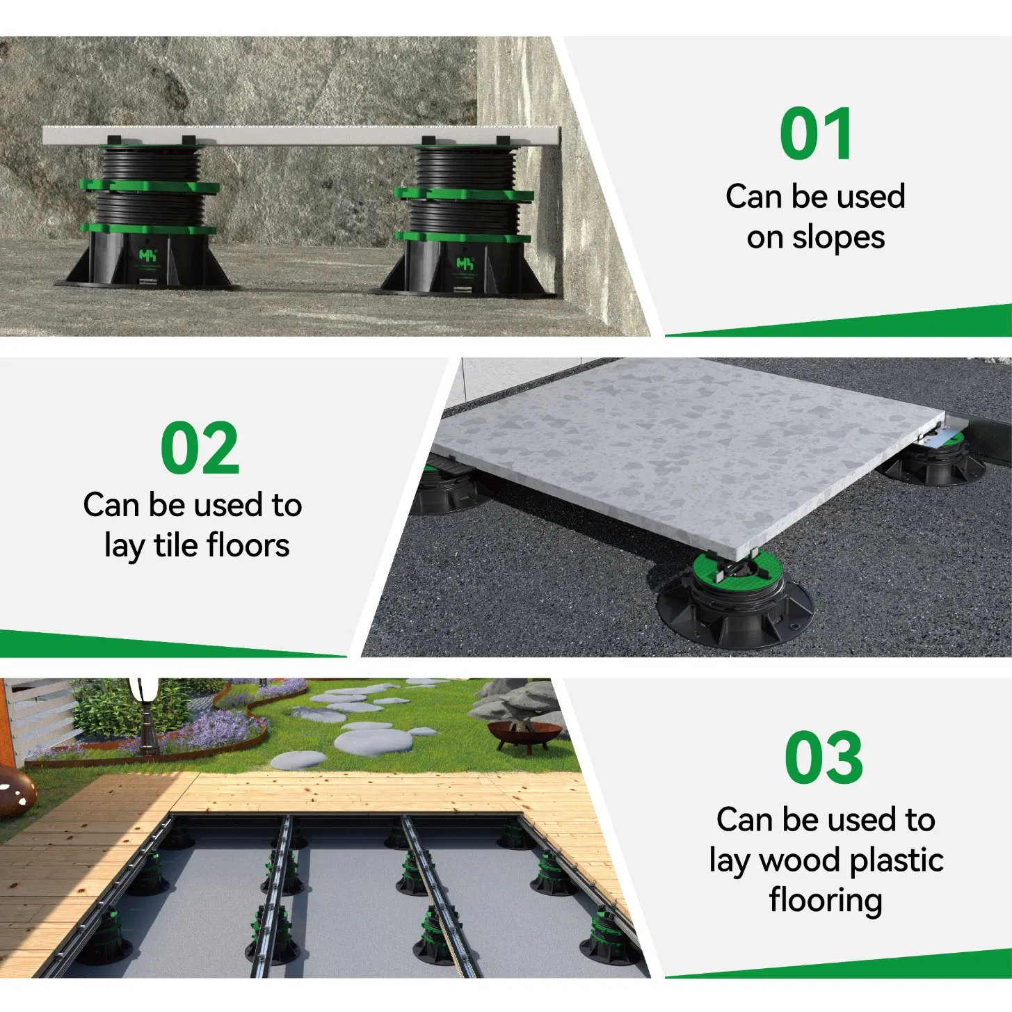 Self Leveling Floor Support Plastic Tile Pedestal for Raised Floor Support System