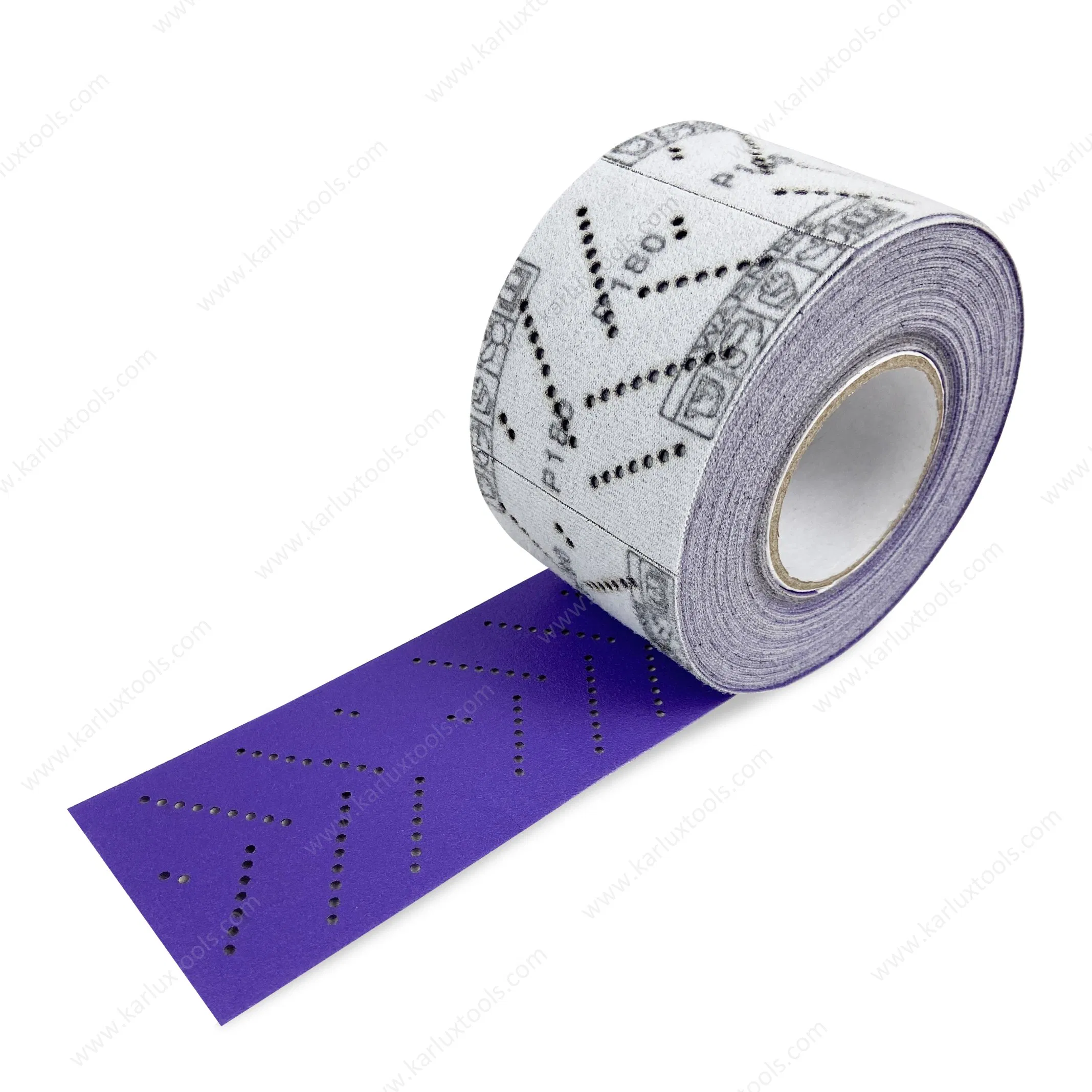Grit P80-2500 Purple Strip Sandpaper Roll V-Shaped Holes Sanding Paper Sheets Square Sandpaper for Vacuum Sander