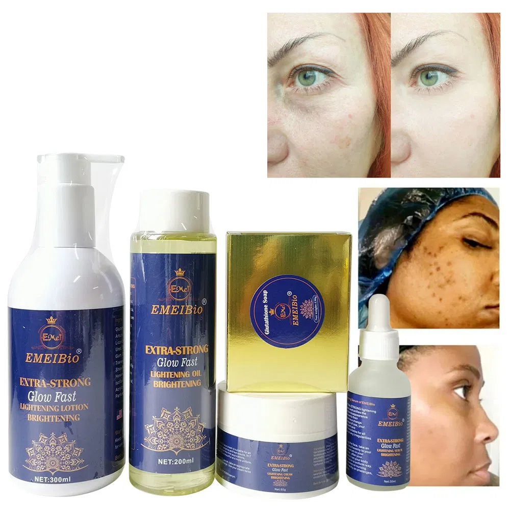 OEM Skin Lightening Sets Glutathione Whitening Soap Body Oil Cream Lotion Unisex Adults Collagen 4 Skincare Set Female or Male