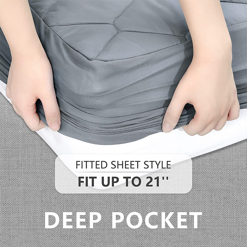 Full Waterproof Mattress Protector Quilted Alternative Filling Mattress Pad Cover