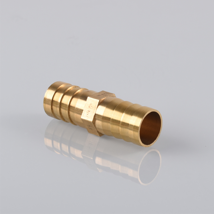 Maf/USA Double Barb Fittings Brass 2 Way Pipe Connector Union