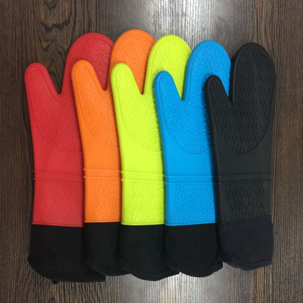 Premium Extra Long Silicone Oven Mitts for High Heat Protection