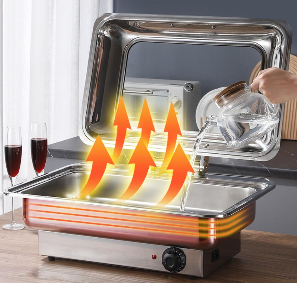 Stainless Steel Electric Heating Self-Service Fast Food Stove Hotel Food Warmer