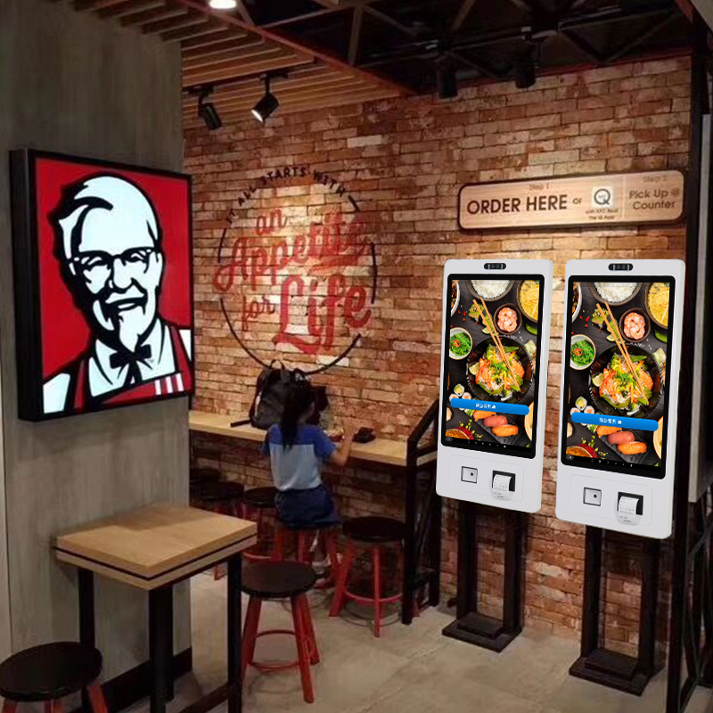 23.8 27 32 Inch Restaurant Automatic Kiosk Touch Screen Computer Unattended Payment Kiosk Shopping Mall Kiosk