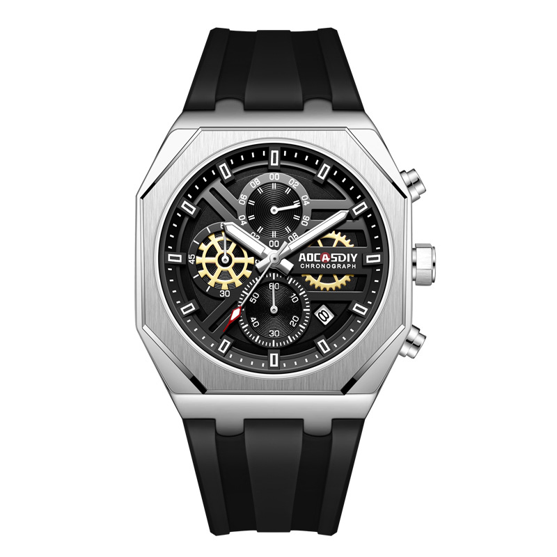 New Men's Sports Multifunctional Quartz Watch Waterproof Luminous Wristwatch