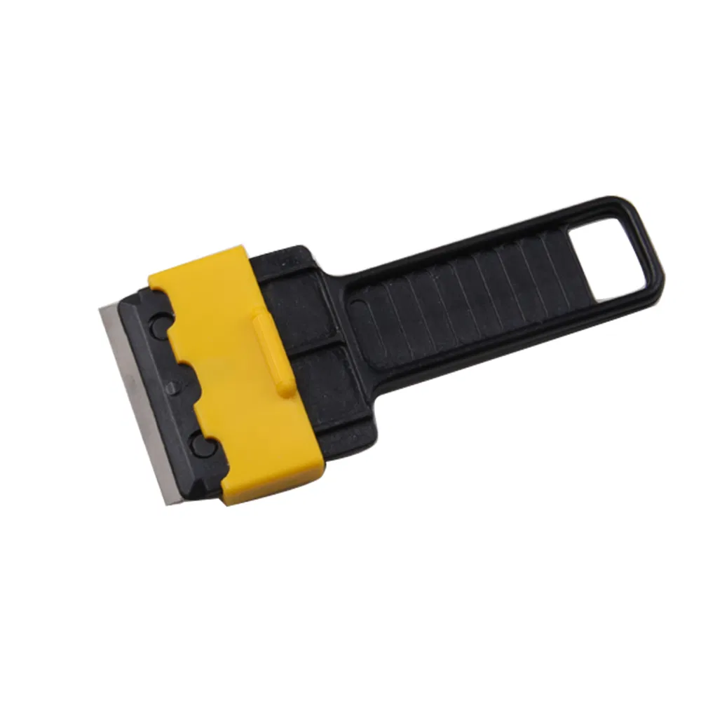Black Cleaning Scraper Plastic Razor Scraper with Double-Edged 43X22mm Metal Blades