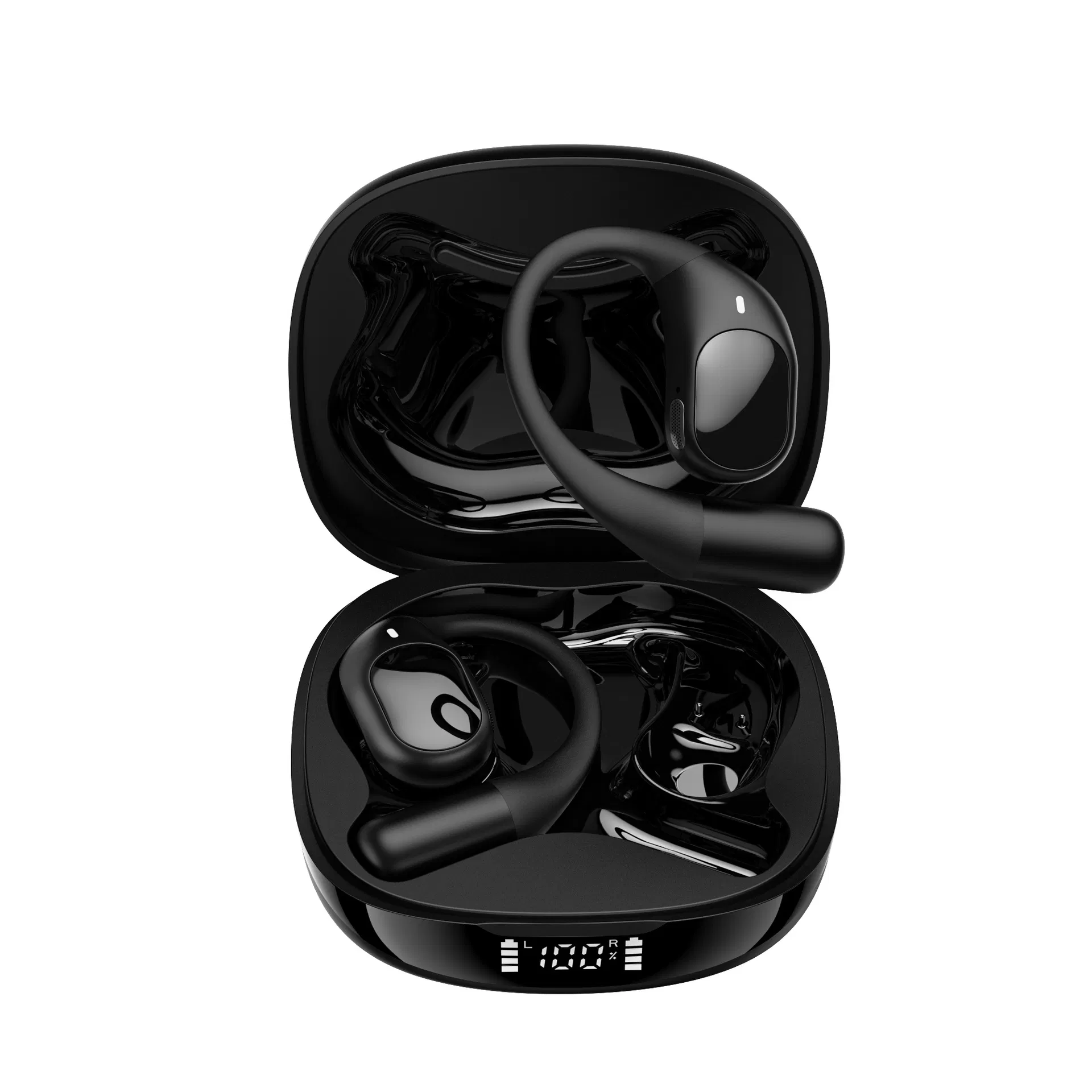 Ows New Anc Enc Wireless Bluetooth Earphones Earbuds with LED Battery Indicator and Over Ear Hooks Design