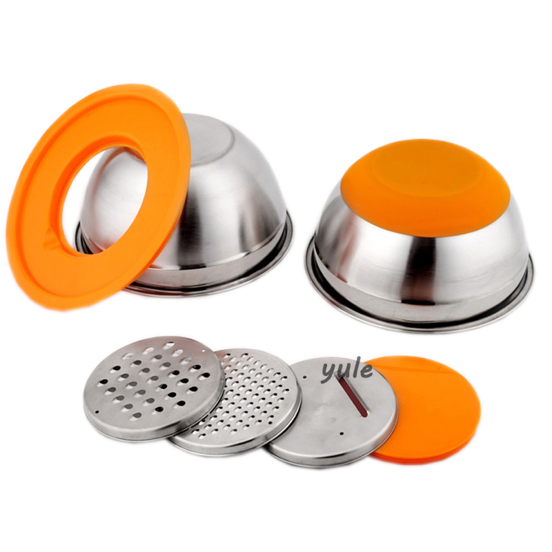 China Factory Mixing Bowls with Silicone Bottom Stainless Steel Salad Bowl Kitchenware