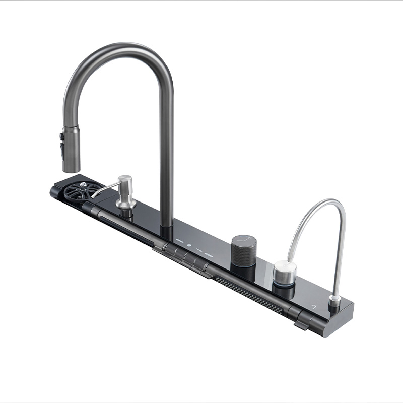 Farmhouse Handmade Smart Waterfall Multifunction Kitchen Sink with Faucet Stainless Steel Kitchen Sink