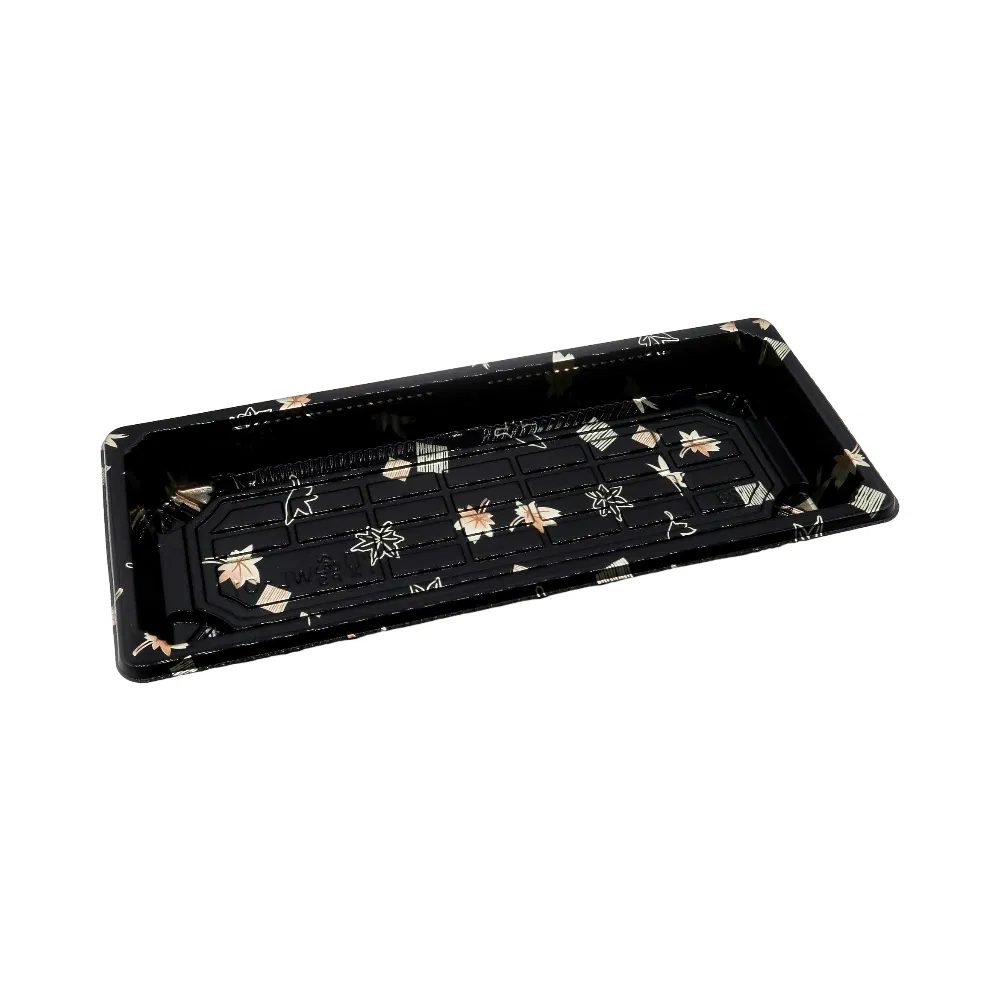 Disposable Plastic Food Take out Plates Rectangle Shape Sushi Food Packaging