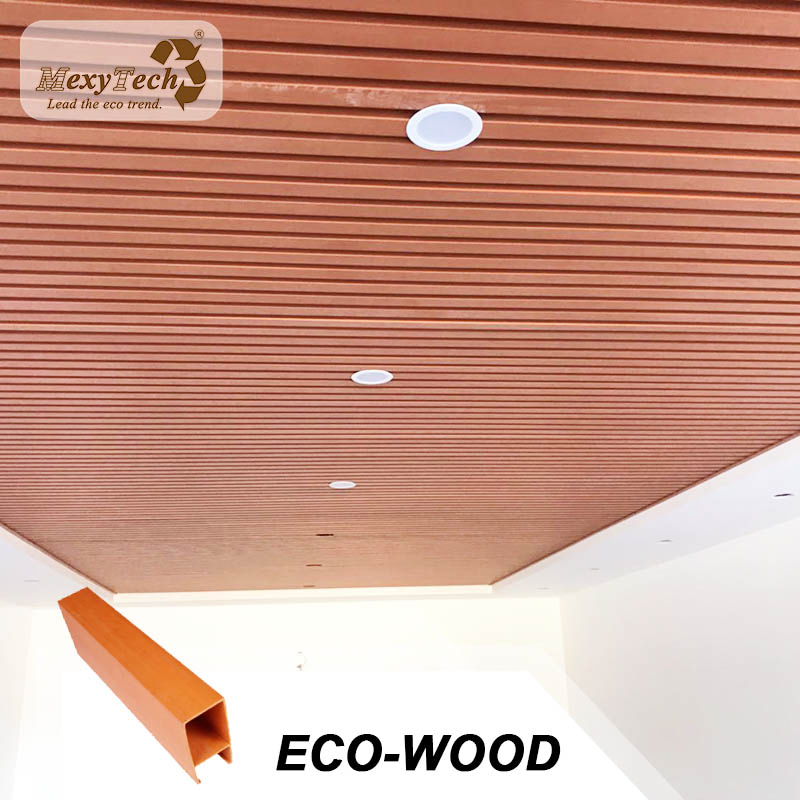 Foshan Factory Supply Fireproof Aluminum Tube PVC Eco Composite Wood Ceiling
