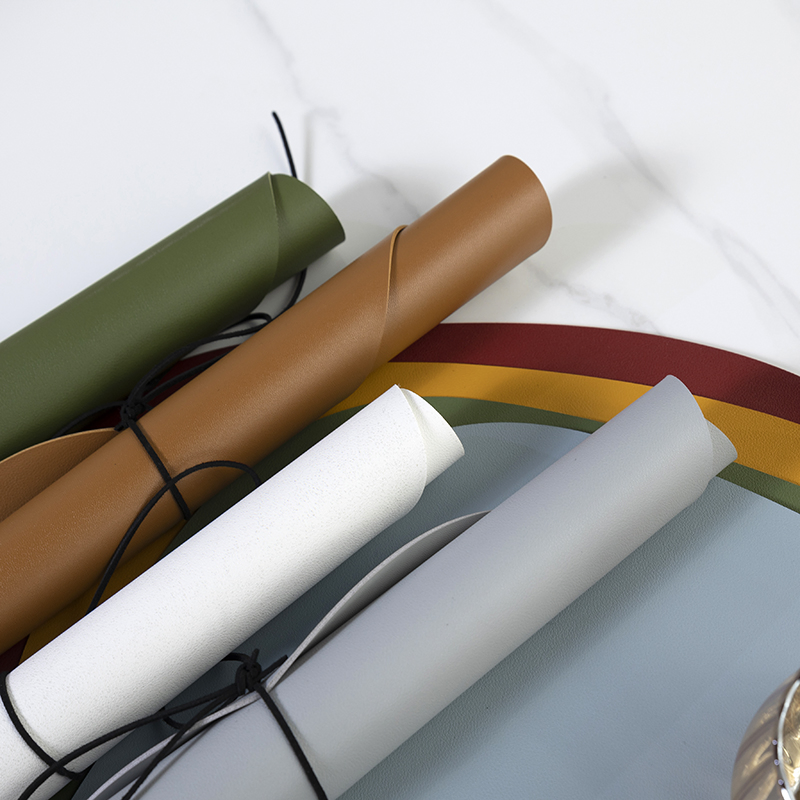 Table Wipeable Washable Droplet Irregular Faux Leather PVC Placemats Heat Resistant
