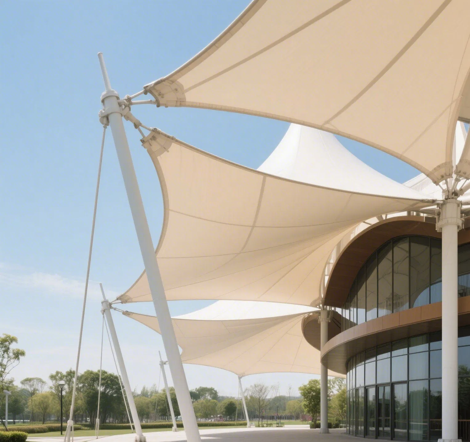 Versatile Fabric Structure Sustainable Tensile Structure Canopy