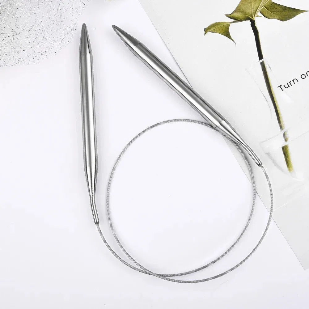 Custom Logo 2.0-10 Stainless Steel Circular Knitting Needles DIY Crochet Yarn Knitting Needle