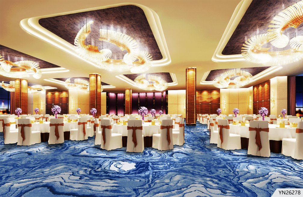 China Carpet Factory Customized Commercial Hotel Luxury Wool Axminster Floor Banquet Hall Carpet