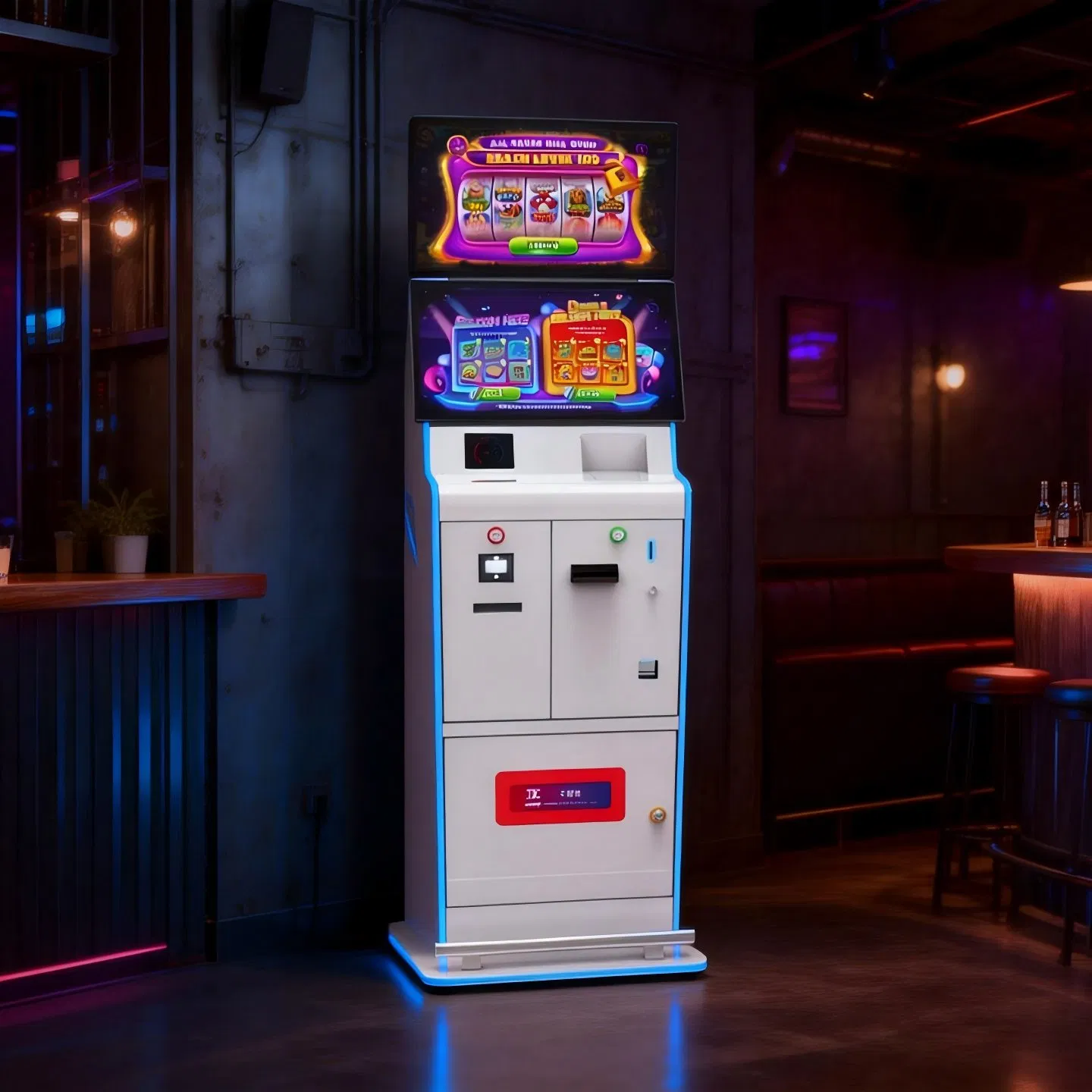 23.8" Dual Touch Screen Sports Betting Kiosk/Lottery Ticket Printing Kiosk for Gaming Business