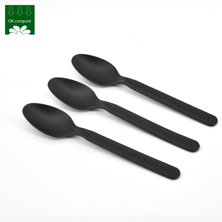 Custom PLA Compostable Cutlery Biodegradable Disposable Tableware Fork Spoon with Set