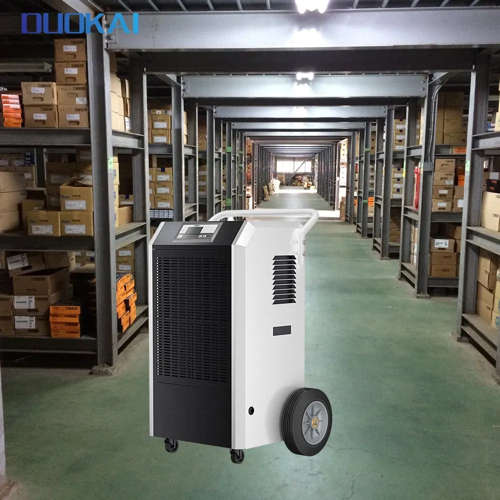 New Design China Supply Adjustable Humidistat Home Hospital Factory Use Dehumidifier with Handle and Big Wheels