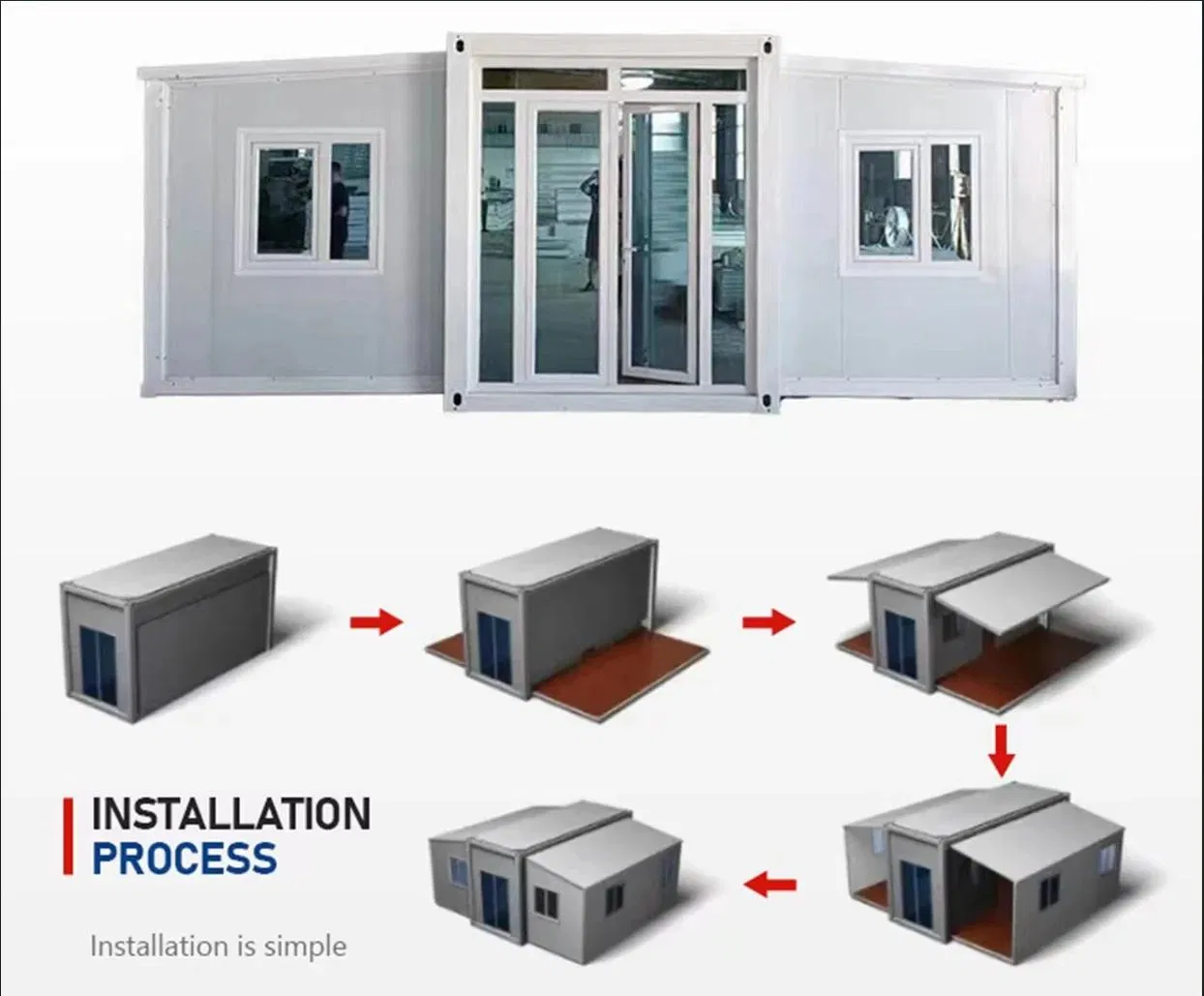 Mobile Expandable Prefabricated Living Tiny Villa House with Bathroom and Bedrooms