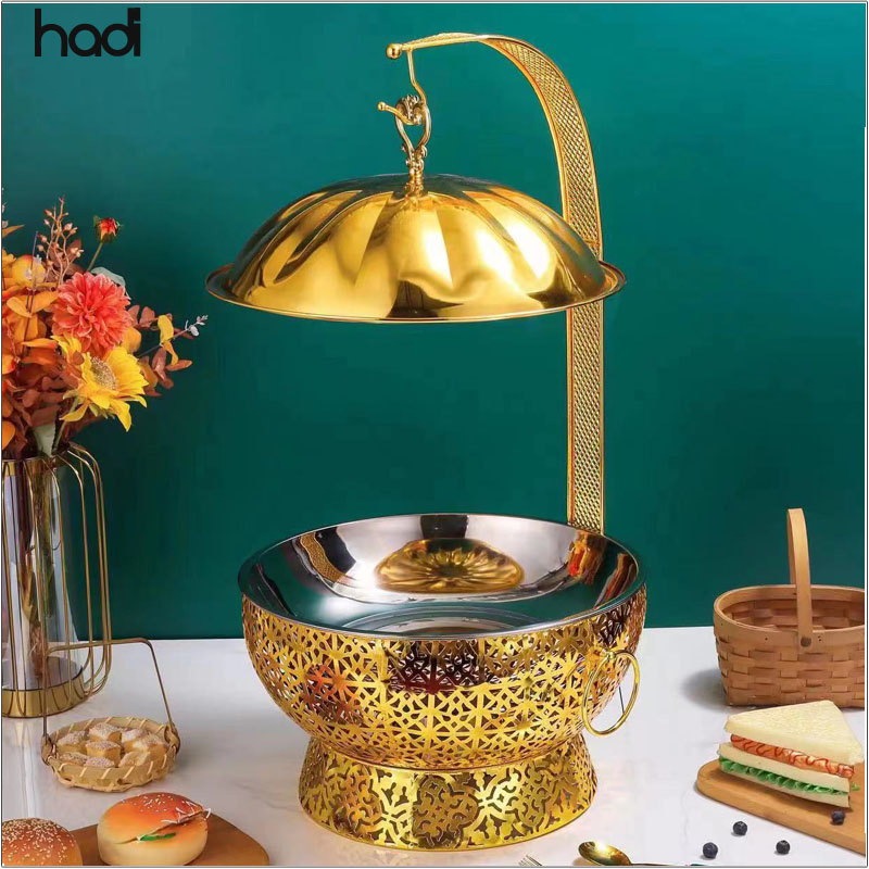 Factory Outlet Steel Gold White Chafing Dish Pour Buffet Hanging Food Warmer Dome Chafing Dish Buffet Set for Catering