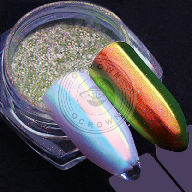 Aurora Rainbow Chrome Mirror Mermaid Acrylic Pigment Powder for Nails
