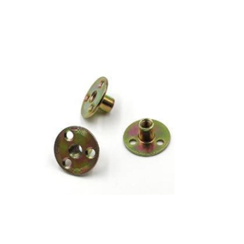 Carbon Steel T Nuts Furniture Fittings Flange Nut Inner Thread with Screws