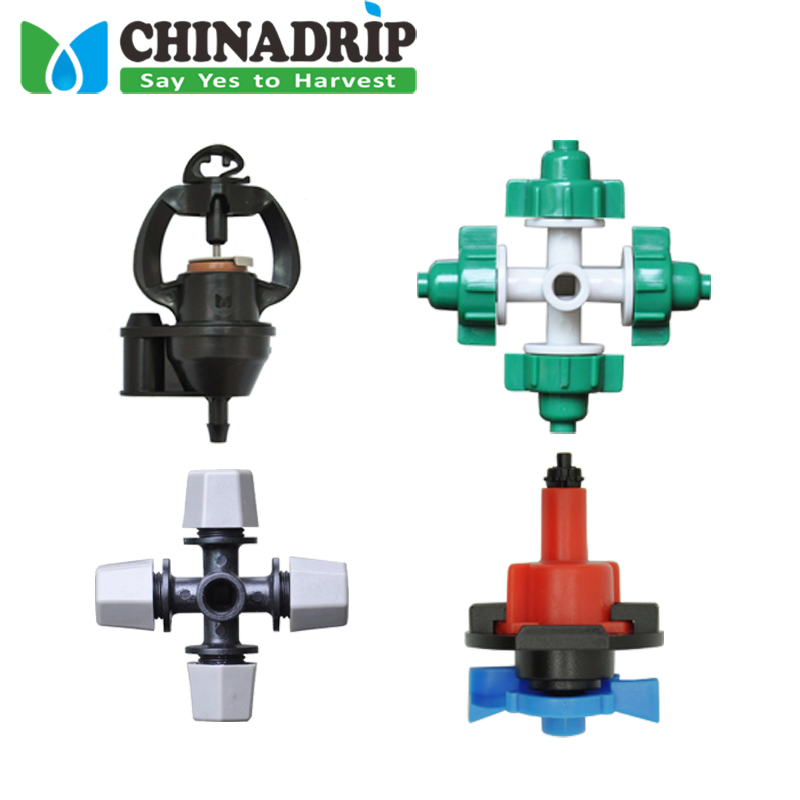 Drip Irrigation Nozzle Set 4 Way Fogger Agriculture Equipment Watering Gardening Sprinkler