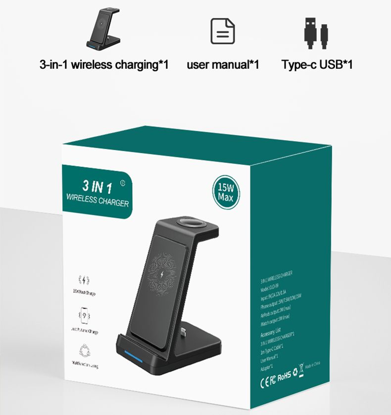 Is This What You Need? Factory OEM ODM 3 in 1 Wireless Charger Stand 3in 1 Fast Wireless Charging Holder